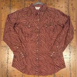Ariat M Sheer Pearl Snap Zebra L/S Top